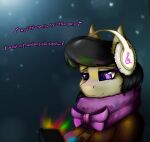  anthro clothed clothing earth_pony equid equine hasbro headphones hi_res horse invalid_tag mammal my_little_pony octavia_melody phone pony portrait scarf shamziwhite smile snow winter 