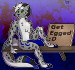  anthro bxb777 digital_media_(artwork) english_text felid fur genitals hair leopard machinta male mammal nude ovipositor ovipositor_penis pantherine penis smile snow_leopard solo text 