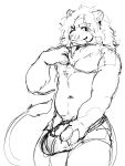  anthro felid lion lorenzo_(disambiguation) maceduu male mammal monochrome pantherine solo 