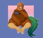 2017 4_toes 5_fingers anisodactyl anthro avian avian_caruncle beak belly big_belly big_breasts biped bird bird_feet black_eyelashes bottomwear breasts brown_body brown_eyebrows brown_feathers chicken claws cleavage clothed clothing convenient_censorship covering covering_crotch curvy_figure dewlap_(anatomy) digital_drawing_(artwork) digital_media_(artwork) digitigrade eskaria145 eyebrows eyeshadow feather_hands feathered_wings feathers featureless_breasts feet female fingers front_view fully_clothed galliform gallus_(genus) green_body green_eyes green_feathers hand_on_breast holding_breast huge_breasts huge_hips huge_thighs makeup mama_maisie mature_anthro mature_female midriff multicolored_body multicolored_feathers navel non-mammal_breasts non-mammal_navel open_beak open_mouth overweight overweight_anthro overweight_female phasianid pregnant pregnant_female purple_background purple_eyeshadow rhode_island_red scutes shaded signature simple_background sitting skimpy solo spread_legs spreading tan_body tan_feathers thick_thighs toe_claws toes topwear voluptuous wattle white_claws wide_hips wings yellow_beak 