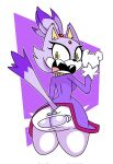  anthro big_butt blaze_the_cat border bottomwear butt clothing domestic_cat felid feline felis female hair hi_res horaco jacket looking_at_viewer looking_back looking_back_at_viewer mammal pants purple_background purple_body purple_hair sega sharp_teeth simple_background solo sonic_the_hedgehog_(series) surprised_expression teeth thick_thighs topwear torn_bottomwear torn_clothing torn_pants white_border wide_eyed wide_hips yellow_eyes 