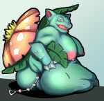  absurd_res anthro anus big_breasts breasts butt buttplug claws fangs female genitals green_body hi_res mature_female nintendo nipples open_mouth open_smile plug_(sex_toy) pok&eacute;mon pok&eacute;mon_(species) pussy red_eyes sex_toy simple_background smile solo tolerain_(artist) tongue venusaur video_games 