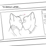  1:1 anjing_kampuss anthro black_and_white canid canine computer_screen digital_sketch drawing duo eyes_closed hand_on_cheek hi_res kissing male male/male mammal monochrome passionate_kiss screen 