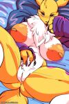  2:3 anthro anus bandai_namco big_breasts breasts digimon digimon_(species) female genitals llmixll pussy renamon solo spread_legs spreading 