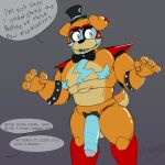  animatronic anthro artybozu dialogue five_nights_at_freddy&#039;s five_nights_at_freddy&#039;s:_security_breach genitals glamrock_freddy_(fnaf) glistening glistening_body hi_res machine male mammal pasties penis robot scottgames solo ursid video_games 