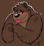  &lt;3 2021 anthro black_nose blush felid humanoid_hands jakegr male mammal overweight overweight_male simple_background solo tongue tongue_out 