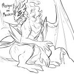  3_toes 5_eyes claws dragon elbow_tufts feet female feral frown glacierclear hair horn humanoid large_wings long_hair looking_at_viewer macro merigor_(glacierclear) multi_eye scar simple_background sitting size_difference sketch solo toes white_background wings 