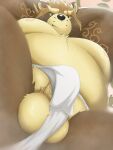  2021 3:4 anthro asian_clothing balls belly brown_body brown_fur canid canine clothing east_asian_clothing fundoshi fur genitals gyobu hi_res humanoid_genitalia humanoid_penis japanese_clothing jinku_56 kemono lifewonders male mammal moobs nipples overweight overweight_male penis raccoon_dog solo tanuki tokyo_afterschool_summoners underwear video_games white_clothing white_fundoshi white_underwear 