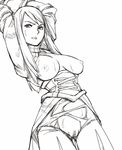  agrias_oaks arms_up breasts censored final_fantasy final_fantasy_tactics gus_(clarkii) long_hair monochrome nipples pussy sweat 