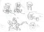  animal_humanoid anthro bakeneko barb_flowergarden clothed clothing domestic_cat feline felis female humanoid lucy_flowergarden male mammal punishment sibling sisters sketch thomas_tesla_(artist) traditional_media_(artwork) twins 