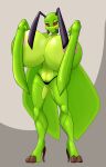  absurd_res antennae_(anatomy) anthro areola arthropod big_breasts breasts clothed clothing covering covering_breasts eliot_(heroic_ones) female green_body hi_res huge_breasts hyper hyper_breasts insect mandibles mantis non-mammal_breasts panties pink_areola red_sclera smile solo standing topless underwear zixxxous 