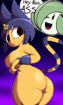 absurd_res animal_crossing ankha_(animal_crossing) anthro big_breasts breasts butt domestic_cat duo english_text felid feline felis female frown gardevoir greepurl hi_res huge_breasts humanoid looking_back mammal nails nintendo nude open_mouth open_smile pok&eacute;mon pok&eacute;mon_(species) rear_view sharp_nails smile text video_games 