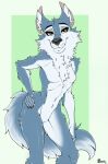  anthro canid canine canis chest_tuft female hand_on_hip illumination_entertainment inner_ear_fluff looking_at_viewer mammal marcushunter nude porsha_crystal pose sing_(movie) smile smiling_at_viewer smirk solo tuft wolf 