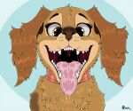  bodily_fluids brown_body brown_eyes brown_fur canid canine canis collar domestic_dog drooling fangs female feral fur liberty_(paw_patrol) looking_at_viewer mammal marcushunter mouth_shot open_mouth saliva sharp_teeth solo teeth tongue tongue_out 