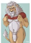  anthro bottomless clay_calloway_(sing) clothed clothing clothing_lift felid flaccid foreskin genitals hi_res humanoid_genitalia humanoid_penis illumination_entertainment kahlu lion male mammal pantherine penis shirt shirt_lift sing_(movie) solo topwear 