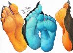  5toed barefoot blue_soles claws countershade_feet countershading feet foot_focus frottage hi_res high_heels humanoid_feet mroleoso nails orange_soles plantigrade sex simple_background soles toes wrinkles 
