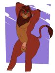  2021 a-side anthro balls disney felid genitals hands_behind_head hi_res humanoid_genitalia kovu lion looking_at_viewer male mammal nude pantherine penis pose raised_tail smile smiling_at_viewer solo the_lion_king 