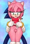  amy_rose anthro breasts clitoris clothing clothing_aside duo eulipotyphlan female from_behind_position fur genitals glans gloves hands_on_hips handwear hedgehog hi_res loodncrood male male/female mammal panties panties_aside penis pink_body pink_fur sega sex sonic_the_hedgehog sonic_the_hedgehog_(series) thigh_sex underwear underwear_aside 