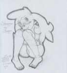  2021 anthro blush bodily_fluids feet female floppy_ears genital_fluids genitals graphite_(artwork) knees_pulled_up legendary_pok&eacute;mon looking_at_viewer lunaris_parukia nintendo nude pok&eacute;mon pok&eacute;mon_(species) pok&eacute;morph pussy pussy_juice shaymee_(lunaris_parukia) shaymin sitting sky_forme_shaymin solo traditional_media_(artwork) video_games 