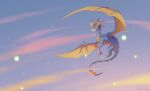 2021 ambiguous_gender claws day detailed_background digital_media_(artwork) dragon feral flying hi_res horn icelectricspyro membrane_(anatomy) membranous_wings outside scales scalie sky solo spines western_dragon wings 