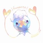  balloon commentary_request drifloon full_body heart kotone11152 no_humans pokemon pokemon_(creature) purple_eyes simple_background solo string twitter_username white_background 