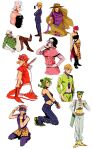  anger_vein argyle argyle_sweater boots capelet cigarette crossed_arms cuffs diamond_wa_kudakenai diego_brando dio_brando gloves grin gyro_zeppeli handcuffs hat headband highres hot_pants_(sbr) johnny_joestar jojo_no_kimyou_na_bouken kishibe_rohan kneeling kujo_jolyne midriff multicolored_hair narancia_ghirga palette_swap pannacotta_fugo phantom_blood pout sketch smile smoking spurs steel_ball_run stone_ocean sweater tariah_furlow trish_una two-tone_hair vento_aureo 