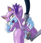  anthro anus bent_over blaze_the_cat brush butt clothing domestic_cat felid feline felis female forehead_gem fur genitals gloves handwear is_(artist) looking_at_viewer looking_back looking_back_at_viewer mammal nude open_mouth purple_body purple_fur pussy rear_view sega simple_background solo sonic_the_hedgehog_(series) spread_butt spreading white_background yellow_eyes 