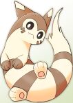  3_fingers 3_toes ambiguous_gender feet feral fingers furret hi_res looking_at_viewer nintendo pok&eacute;mon pok&eacute;mon_(species) pupils simple_background solo striped_body stripes toes video_games white_background white_pupils ちゃば 