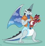  anthro baby cloud cuddlehooves diaper dragon duo hi_res male pacifier padded padding young 