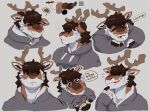  2021 anthro antlers antlers_removal capreoline cervid clothing digital_media_(artwork) fur grey_clothing grey_jacket grey_topwear hair heckded holidays horn jacket male mammal reindeer shaded smile solo topwear watery_eyes 