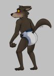 anthro blush canid canine canis claws diaper dreamworks hi_res ire-k looking_back looking_down male mammal mr._wolf_(the_bad_guys) solo standing tail_motion tailwag the_bad_guys wolf 