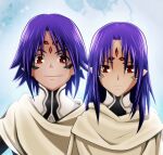  aion_(chrono_crusade) chrono chrono_crusade cloak gonzo light long_hair purple_hair red_eyes short_hair smile 