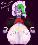  absurd_res anthro big_breasts bodily_fluids body_writing breasts canid canine canis cleavage cleavage_cutout clothed clothing cum cum_on_breasts cum_on_chest cum_on_face deep_cleavage devil_horns_(gesture) dialogue ear_piercing erect_nipples female five_nights_at_freddy&#039;s five_nights_at_freddy&#039;s:_security_breach genital_fluids gesture glistening hanging_breasts hi_res huge_breasts jigglephysics lipstick looking_at_viewer makeup mammal nipples piercing presenting presenting_breasts roxanne_wolf_(fnaf) running_makeup scottgames solo video_games wolf 