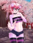  absurd_res anthro cherry cherry_blossom clothed clothing crossdressing crossgender food fruit fur glasess hair hi_res male pink_hair plant sakura smile solo sparkittyart 