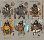  2021 anthro armor balls brown_body clothing flaccid genitals hat headgear headwear helmet humanoid_genitalia humanoid_hands humanoid_penis male mammal melee_weapon moobs musclegut nipples penis pure_command shield solo suid suina sus_(pig) sword text weapon wild_boar 