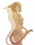  1girl animal_ears bad_id bad_pixiv_id bangs bare_shoulders breasts cat_ears cat_girl cat_tail cowboy_shot d: eyebrows_visible_through_hair facial_mark final_fantasy final_fantasy_xiv frown hairband harusame_(rueken) light_brown_eyes light_brown_hair looking_at_viewer looking_to_the_side midriff miqo&#039;te open_clothes open_mouth open_shorts shadow short_hair shorts simple_background sleeveless small_breasts solo standing sweatdrop tail tail_grab teeth upper_teeth white_background white_hairband 