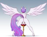  2021 aged_up anthro anus butt digital_media_(artwork) equid equine feathered_wings feathers female flurry_heart_(mlp) friendship_is_magic genitals gradient_background hair hasbro hi_res horn mammal multicolored_hair multicolored_tail my_little_pony nude pussy rear_view scorpdk simple_background solo spread_wings two_tone_hair winged_unicorn wings 