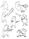  2021 biped feral hi_res humanoid_hands mammal melee_weapon multiple_poses murid murine nejumipro pose rat rodent shield simple_background solo sword weapon white_background 