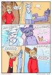  anthro blue_body blue_fur brown_body brown_fur clothed clothing comic conditional_dnp erection felid female fur genitals group hi_res male mammal nude penis purple_body purple_fur ryoku ryoku_(character) vaatari 