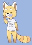  aggressive_retsuko ailurid anthro bottomless brush clothed clothing hi_res male mammal microsoft minecraft mojang pickaxe pickaxe_(minecraft) porldraws red_panda resasuke sanrio shirt shirt_only simple_background solo text text_on_clothing text_on_shirt text_on_topwear toothbrush topwear topwear_only video_games xbox_game_studios 