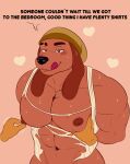  &lt;3 2021 abs absurd_res anthro beanie big_muscles big_pecs blush bodily_fluids canid canine canis clothing dialogue disembodied_hand domestic_dog english_text eyebrows hands_behind_back hat headgear headwear hi_res licking licking_lips licking_own_lips long_ears male mammal muscle_worship muscular muscular_anthro muscular_male narrowed_eyes navel nipple_fetish nipple_pinch nipple_play nipples pec_grasp pec_squeeze pec_squish pecs pinch pink_background scar self_lick shirt simple_background smile solo squish sweat text thisishomo tongue tongue_out topwear torn_clothing torn_shirt torn_topwear 