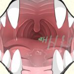  1:1 ambiguous_gender anthro bodily_fluids carbonicedragon first_person_view hi_res imminent_vore mouth_shot open_mouth saliva sergal solo teeth text tongue vore 