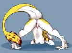  2021 anthro anus ass_up breasts butt clitoral_hood female fur genitals hair looking_back mammal nude prehensile_clitoral_hood presenting presenting_hindquarters presenting_pussy pussy raised_tail sergal solo spread_legs spreading tongue tongue_out vivien13 white_body white_fur 