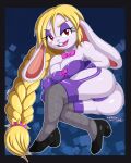  anthro broodal butt clothed clothing digital_media_(artwork) eyebrows eyelashes female footwear hair hariet_(mario) hi_res lagomorph legwear leporid long_ears looking_at_viewer mammal mario_bros mrdeepay nintendo open_mouth rabbit red_eyes solo super_mario_odyssey video_games 