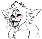  ahegao blush bodily_fluids canid canine canis chihuahua cum domestic_dog fluffy genital_fluids looking_pleasured male mammal neck_tuft rattdawg sketch solo teeth teeth_showing tongue tongue_out toy_dog tuft 