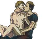  billy_kane blonde_hair king_of_fighters kiss kof male male_focus nude real_bout snk yamazaki_ryuji yamazaki_ryuuji yaoi 