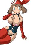 breasts corset haruka_(pokemon) kageta pokemon pussy sexy smile thighhighs uncensored 