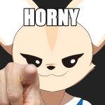  aggressive_retsuko burgermeme canid canine fenneko gesture hi_res image_macro looking_at_viewer mammal meme pointing pointing_at_viewer sanrio smug text 