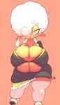  anthro areola areola_slip big_breasts bovid breasts caprine cleavage clothed clothing female hair hair_over_eye hi_res huge_breasts mammal nipple_outline one_eye_obstructed sheep sixsidesofmyhead solo white_hair 
