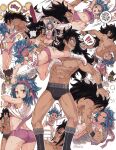  ! !! abs alternate_costume arms_up ass bangs blue_hair blush bulge cat couple fairy_tail from_behind gajeel_redfox grin heart hetero holding_belt holding_person kiss kneehighs levy_mcgarden looking_back medium_hair muscular muscular_male navel open_mouth pantherlily pink_shorts rusky shirt shorts smile spoken_exclamation_mark sweat teeth topless_male undressing white_background white_legwear white_shirt wings wrestling wrestling_outfit 